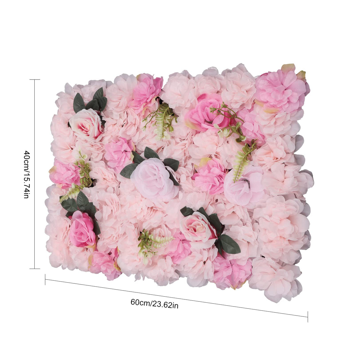 12pcs Silk Flower Wall Panel 60x40cm - Perfect for Indoor/Outdoor Wedding, Party Decor, Floral Backdrop, Home, Garden Privacy Screen, Artificial Flower Mat Light Pink
