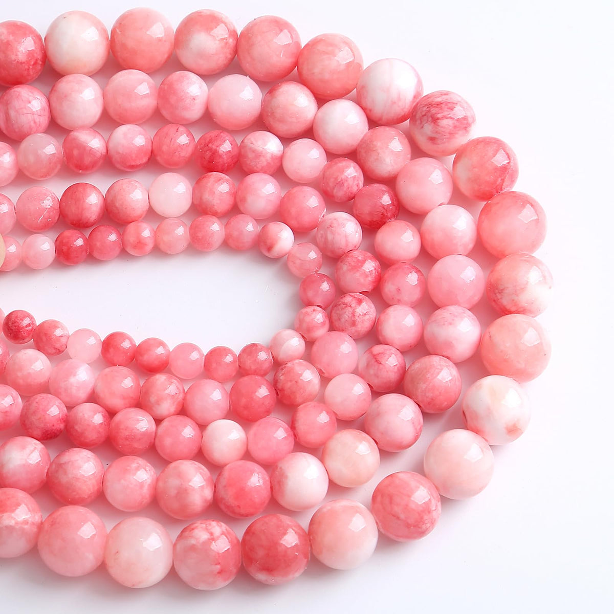 6MM 60PCS Pink Persian Jade Spacer Loose Beads for Jewelry Making DIY Bracelet Necklace