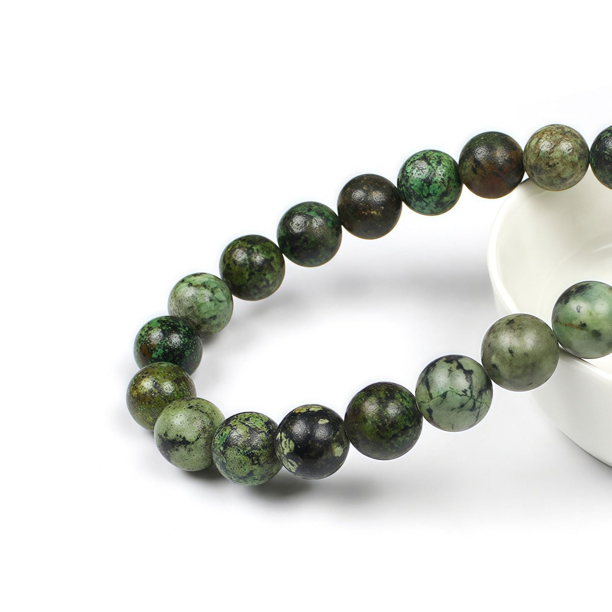 MJDCB Natural African Turquoise Beads Round Loose Stone Beads for Jewelry Making DIY Bracelet Necklace Accessory 15" (6mm)