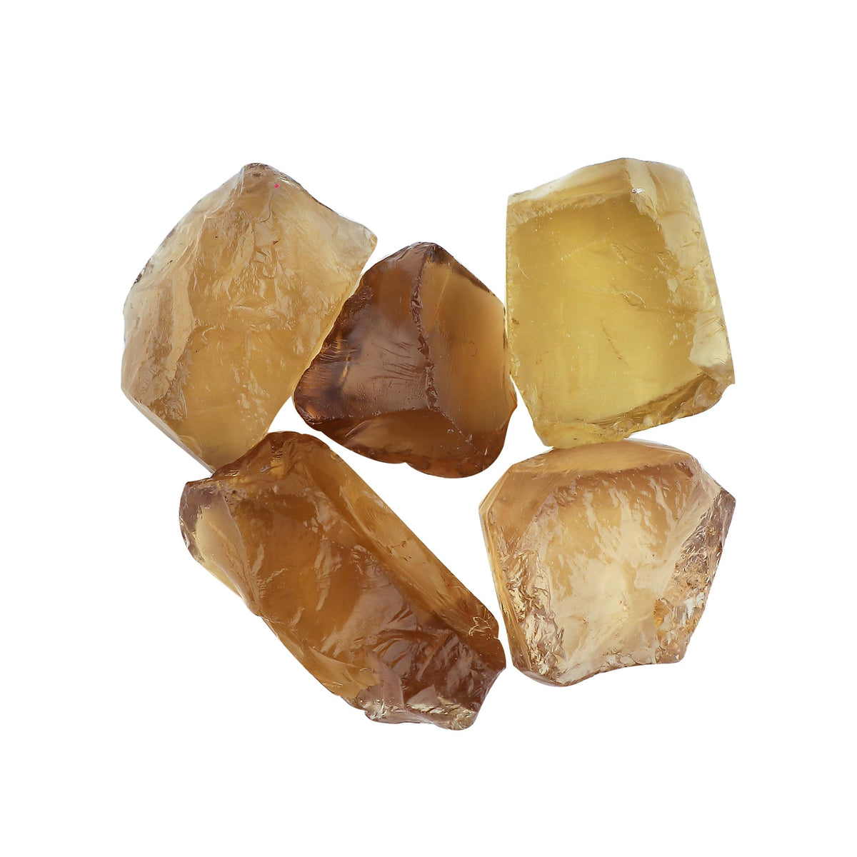 CRYSTALINES 5pcs AAA Grade Wholesale Genuine Raw Cognac Quartz Gemstones, Assorted Rough Stone, Bulk Loose Supplies, DIY Crafts-Jewelry Making, Healing Crystals, Wire Wrapping, Gem Collection
