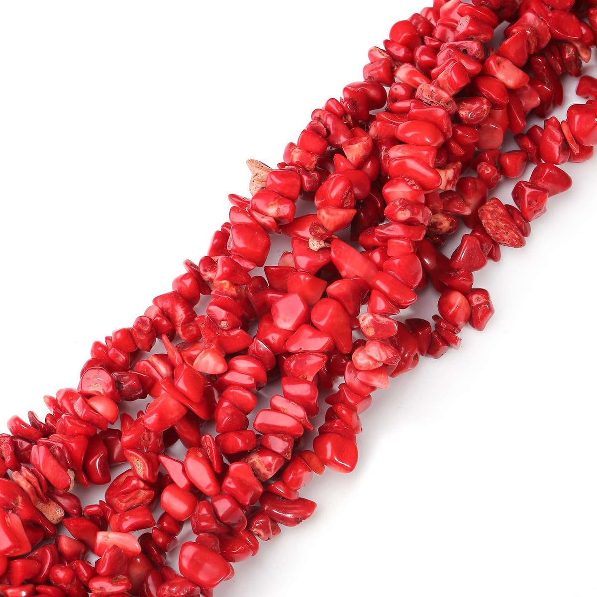 LAIDANLA Red Coral 400pcs Natural Chip Stone Beads 5-8mm Healing Crystal Irregular Gemstones Drilled DIY Loose Rocks Bead Crystal for Bracelet Earrings Necklace Jewelry Making Crafting