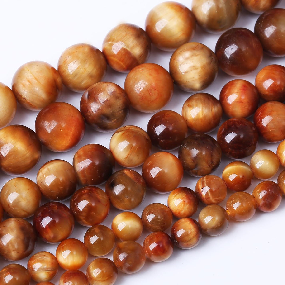 45PCS 8MM AAA Warm Sun Tiger Eye Stone Beads Natural Gemstone Bead Crystal Healing Energy Jewelry Making DIY 15 inches