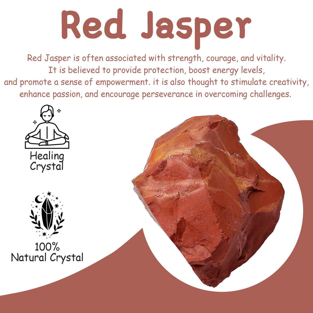 QINJIEJIE Red Jasper 2PCS Raw Crystals 1.8-2.2'' Natural Crystals Healing Stones Bulk Large Stones for Tumbling Fountain Rocks Polishing Handmade DIY Decoration Gifts