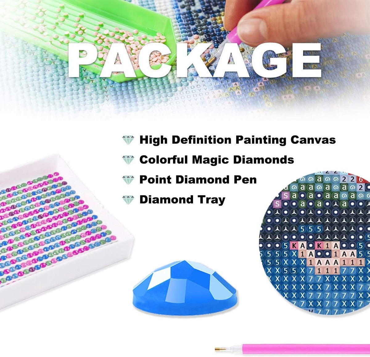 Zariocy 2 Pack Large Diamond Art Kits for Adults Horse & Wolf, DIY Diamond Painting Art Animals Round Full Drill Crystal Diamond Embroidery Paintings Arts Craft for Home Wall Decor 31.5x11.81 inch
