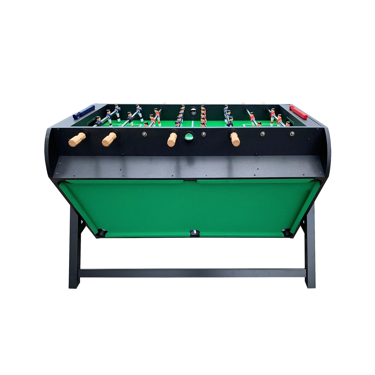 KICK Triplex 55″ Telescopic Rods 3-in-1 Swivel Multi Game Table (Black) – Foosball, Pool/Billiards & Air Hockey