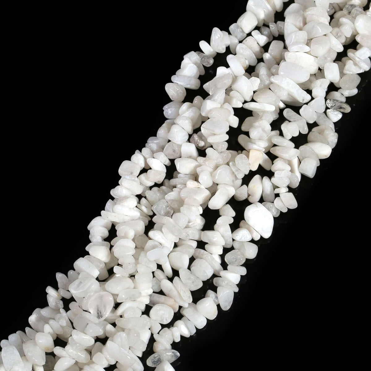 LAIDANLA Moonstone 400pcs Natural Chip Stone Beads 5-8mm Healing Crystal Irregular Gemstones Drilled DIY Loose Rocks Bead Crystal for Bracelet Earrings Necklace Jewelry Making Crafting
