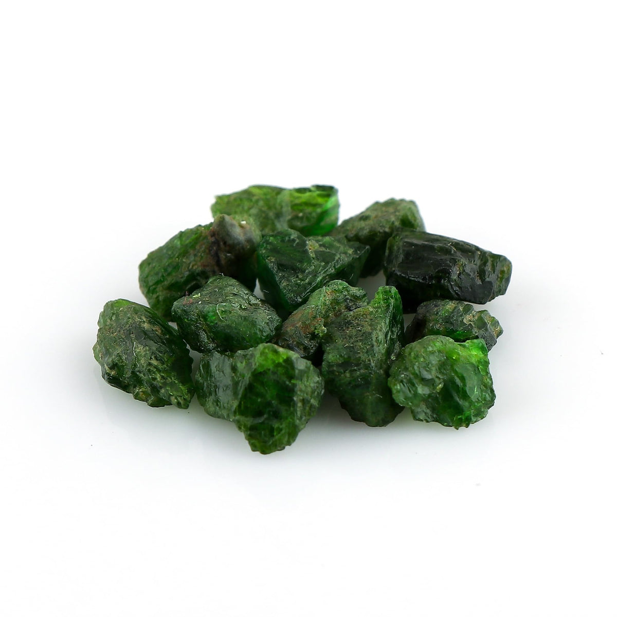 CRYSTALINES (50cts (14-16pcs) Natural Raw Green Chrome Diopside Gemstone, AAA Grade Wholesale Rough Stones, Chakra Reiki Healing Crystals, DIY Craft Supplies, Jewelry Making, Gem Collection