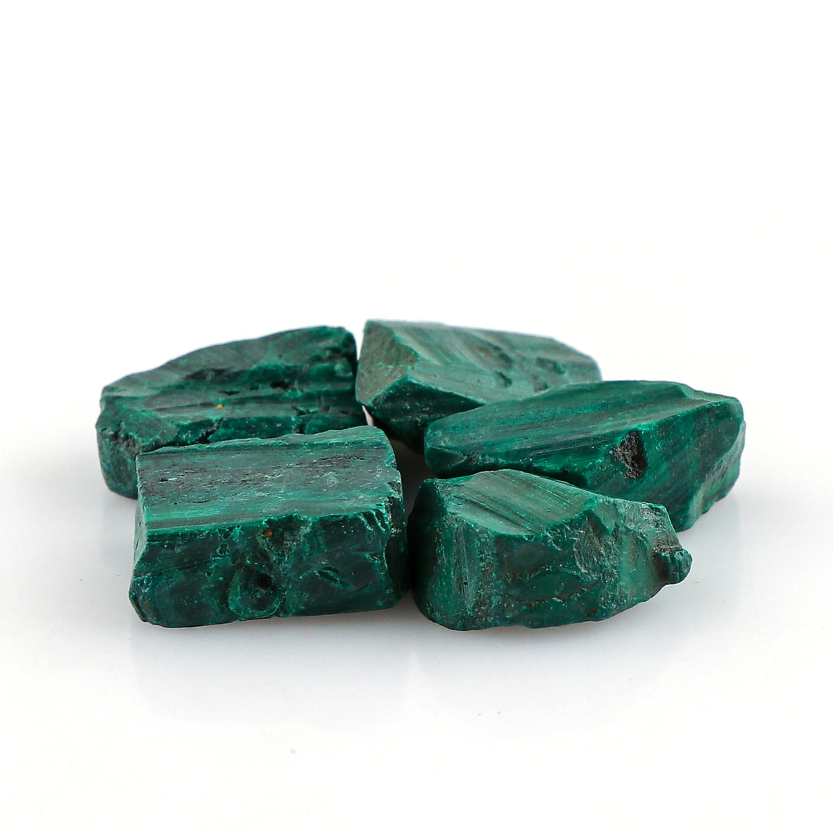 CRYSTALINES Wholesale 5pcs Natural Raw Malachite Gemstones, DIY Jewelry Making, High Grade Supply, Chakra Healing Crystals, Gem Collection, Rough Stones