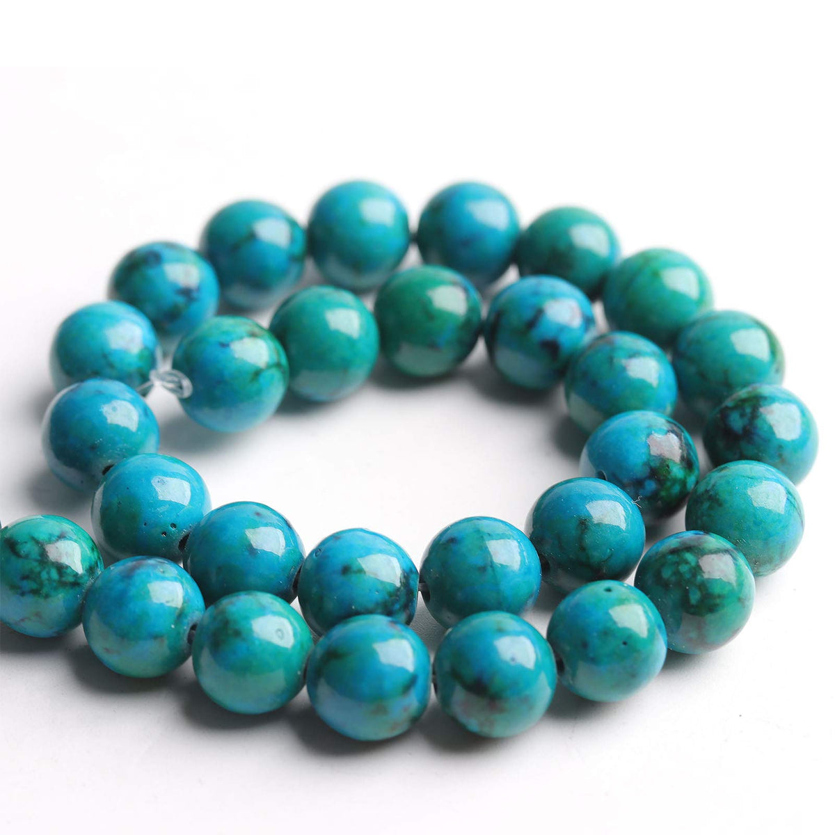 Filluck Natural Stone Beads Phoenix Stone 8mm Polished Round Smooth Gemstone Beads for Jewelry Making 15 Inch(Phoenix Stone,8mm)