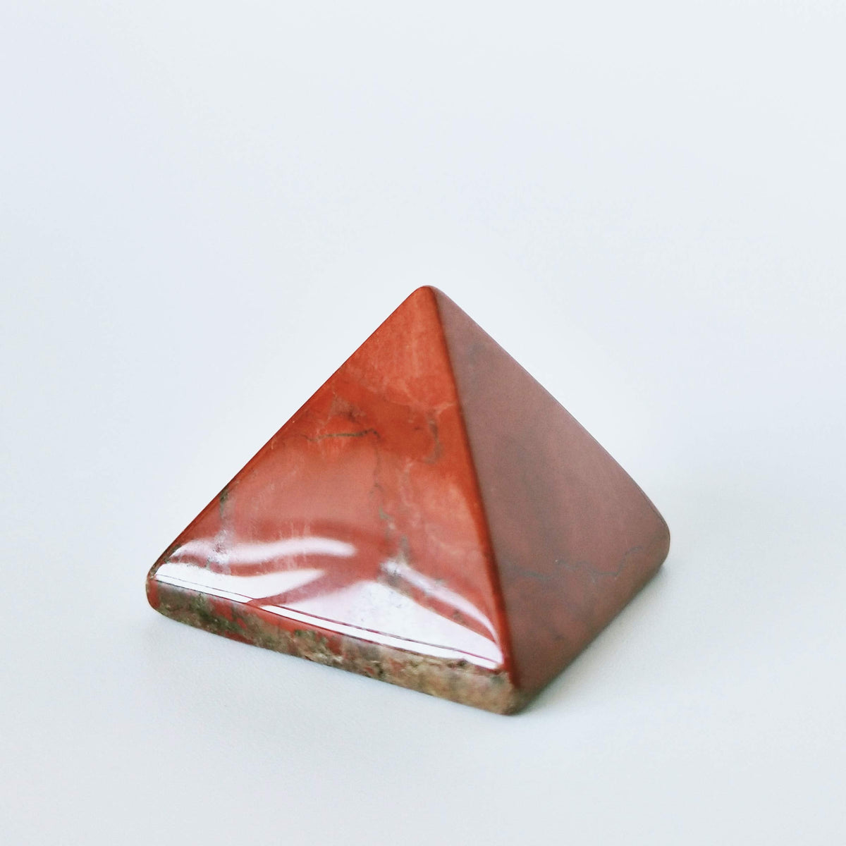 Crystal Pyramid of Natural Red Jasper Chakra Healing Stone, 1.5 inch