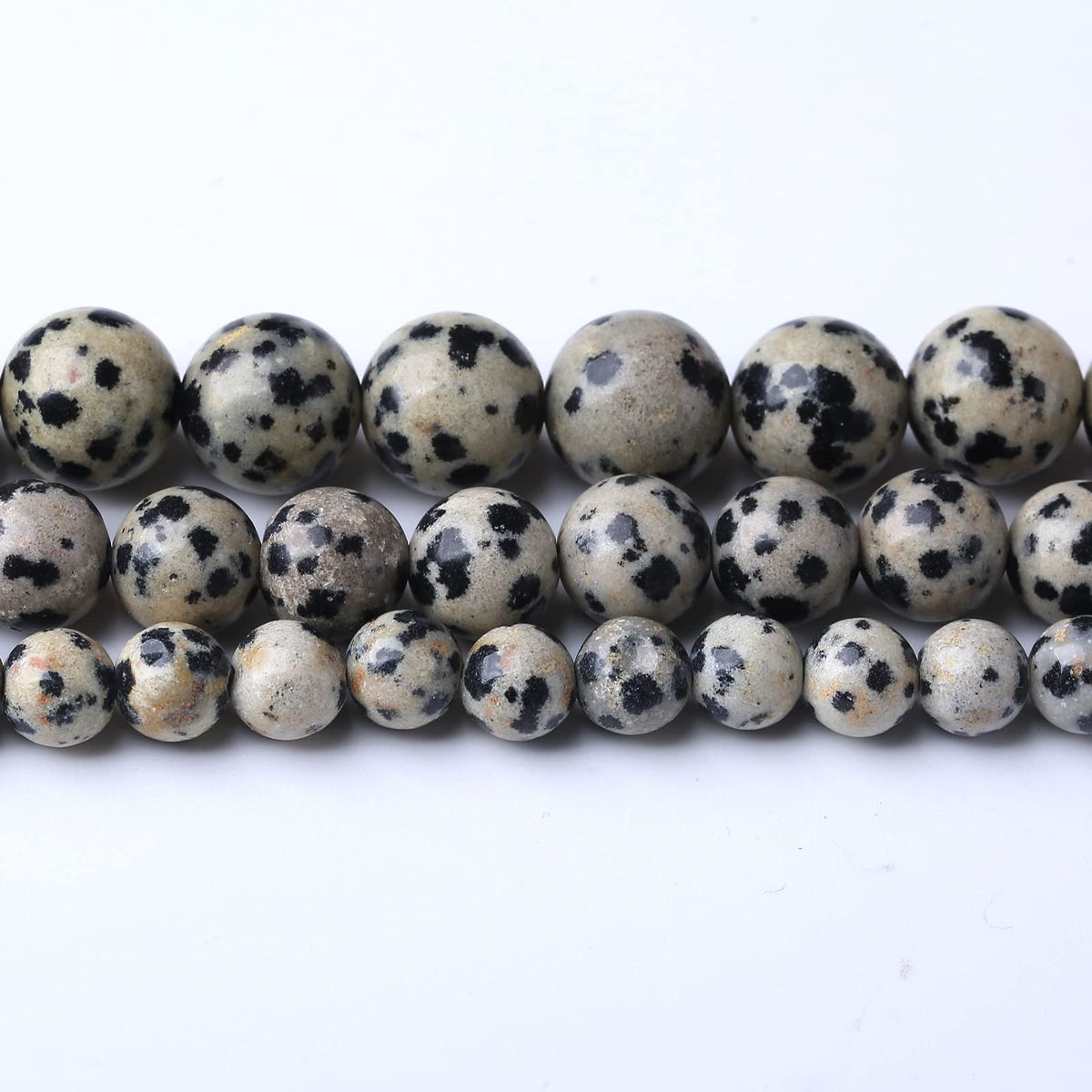 90PCS 4MM Dalmatian Jasper Natural Gemstone Round Stone Beads for Jewelry Making DIY Energy Stone Healing Power Bracelet 15"