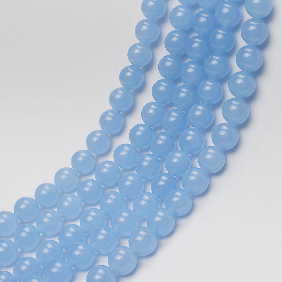 MJDCB Natural Aquamarine Chalcedony Round Loose Beads for Jewelry Making DIY Bracelet Necklace (4mm)