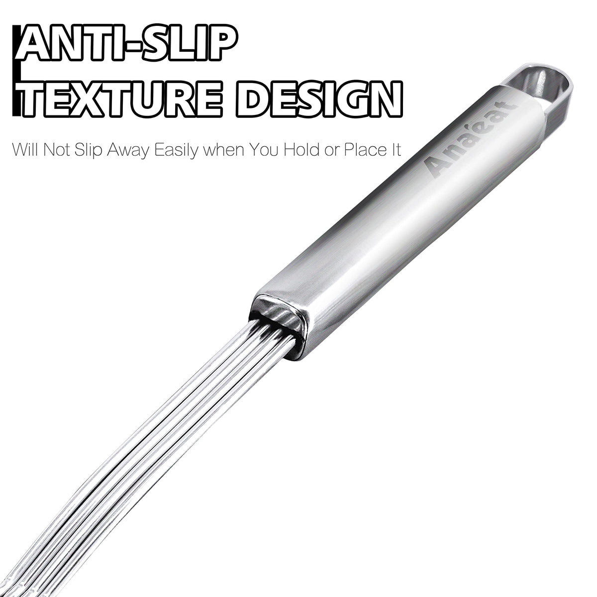 Anaeat Stainless Steel Spider Strainer Skimmer - Solid Kitchen Strainer Ladle with Long Handle for Cooking and Frying, Reinforced Double Coil Slotted Spoons for Pasta, Noodle, Spaghetti (5.5 Inch)