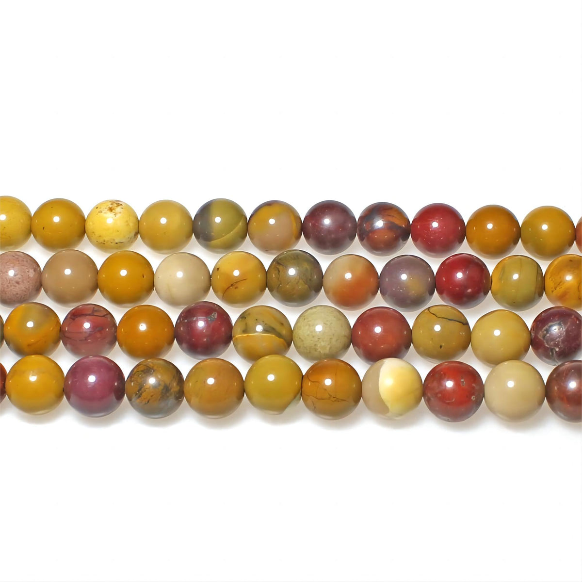 MJDCB Natural Stone Beads Moonkaite Jasper Egg Huangshi Round Loose Beads for Jewelry Making DIY Bracelet Necklace (12mm)