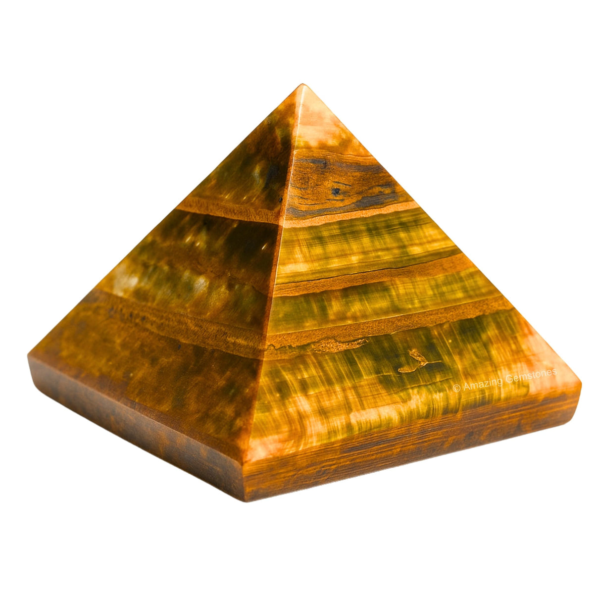 Amazing Gemstone Nellite Pyramid Crystal Healing Stones - 1.5" Great Pyramid Figurine of Natural Stone Pyramid for Meditation, Reiki, Chakra Balancing and Crystal Pyramids Grid