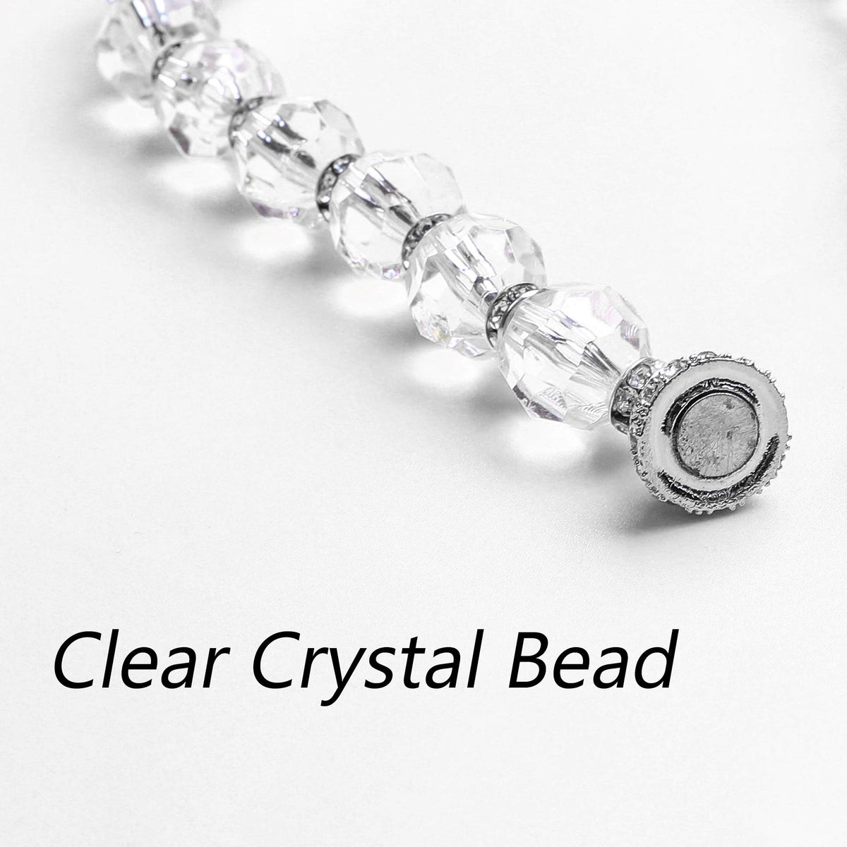Central Park 2 Pack Curtain Tiebacks Crystal Bead Magnetic 13 Inches Long Durable Tie Backs Drapery Holdbacks Holder for Window Curtain Panels, Drapes, Home Decor, Clear