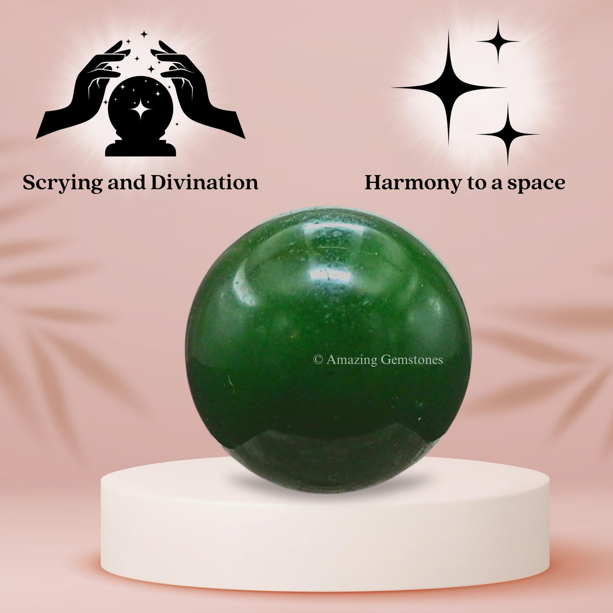 Amazing Gemstone Dark Green Aventurine Crystal Ball - 1 Inches Crystal Sphere Meditation Balls for Witchcraft and Decorative Balls - Crystals and Healing Stones Beginners Gift (Pack of 1)