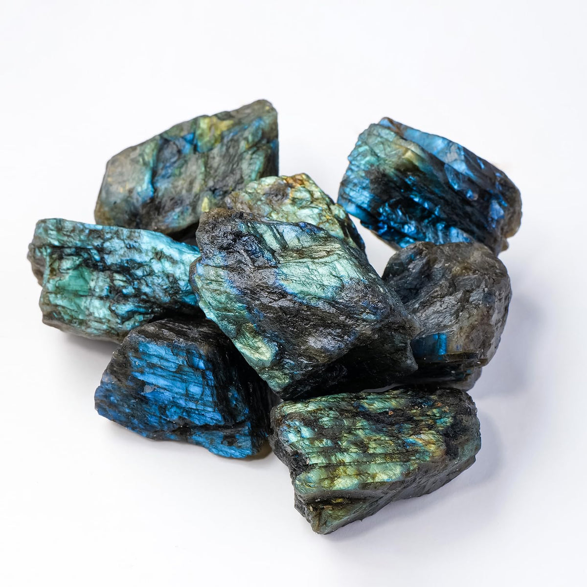 Apengshi 1.2-2'' Labradorite Raw Stone Natural Crystal Healing Crystal and Stone Rough Rocks for Fountain Home Garden Decor Meditation