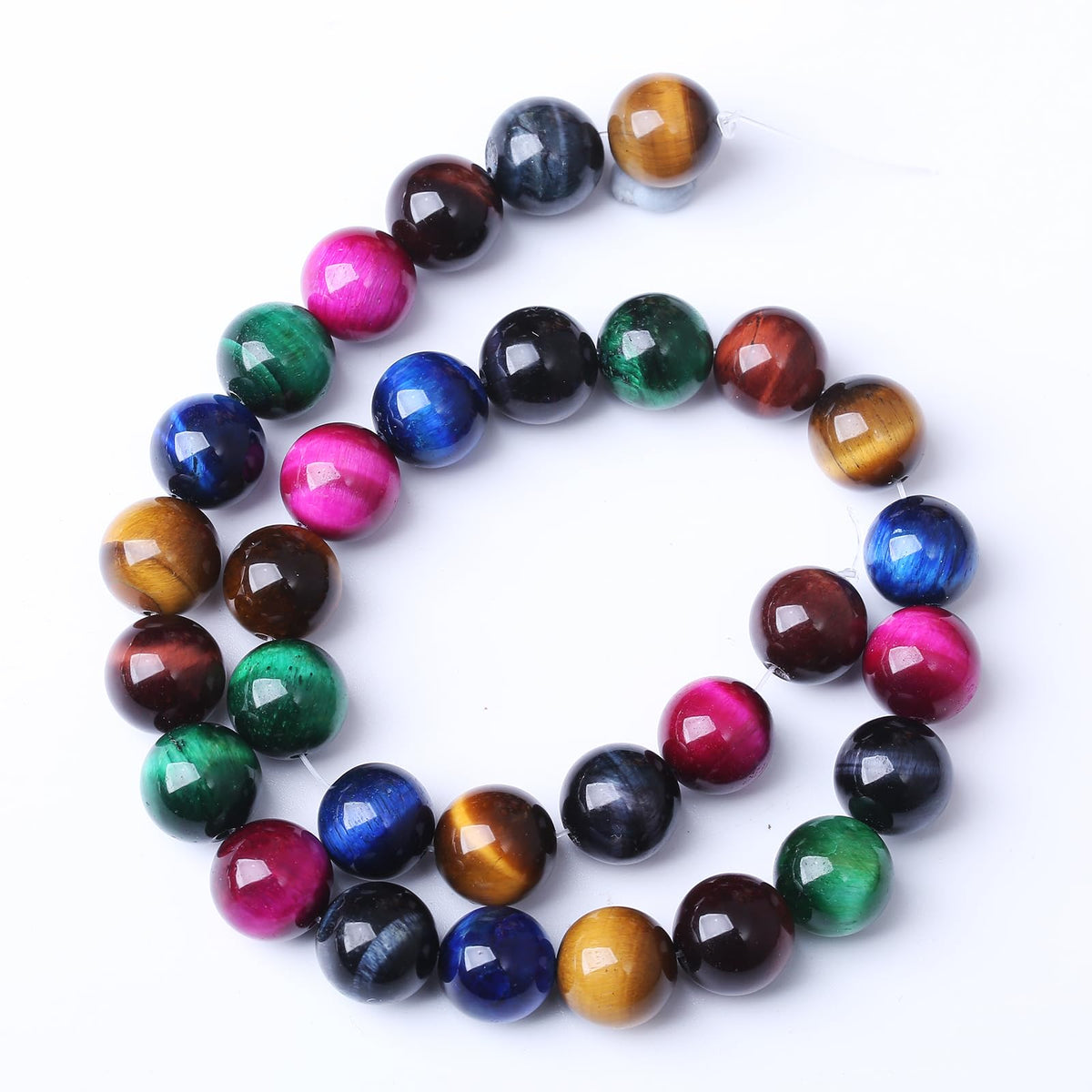 90PCS 4MM AAA Colorful Tiger Eye Stone Beads Natural Gemstone Bead Crystal Healing Energy Jewelry Making DIY 15 inches