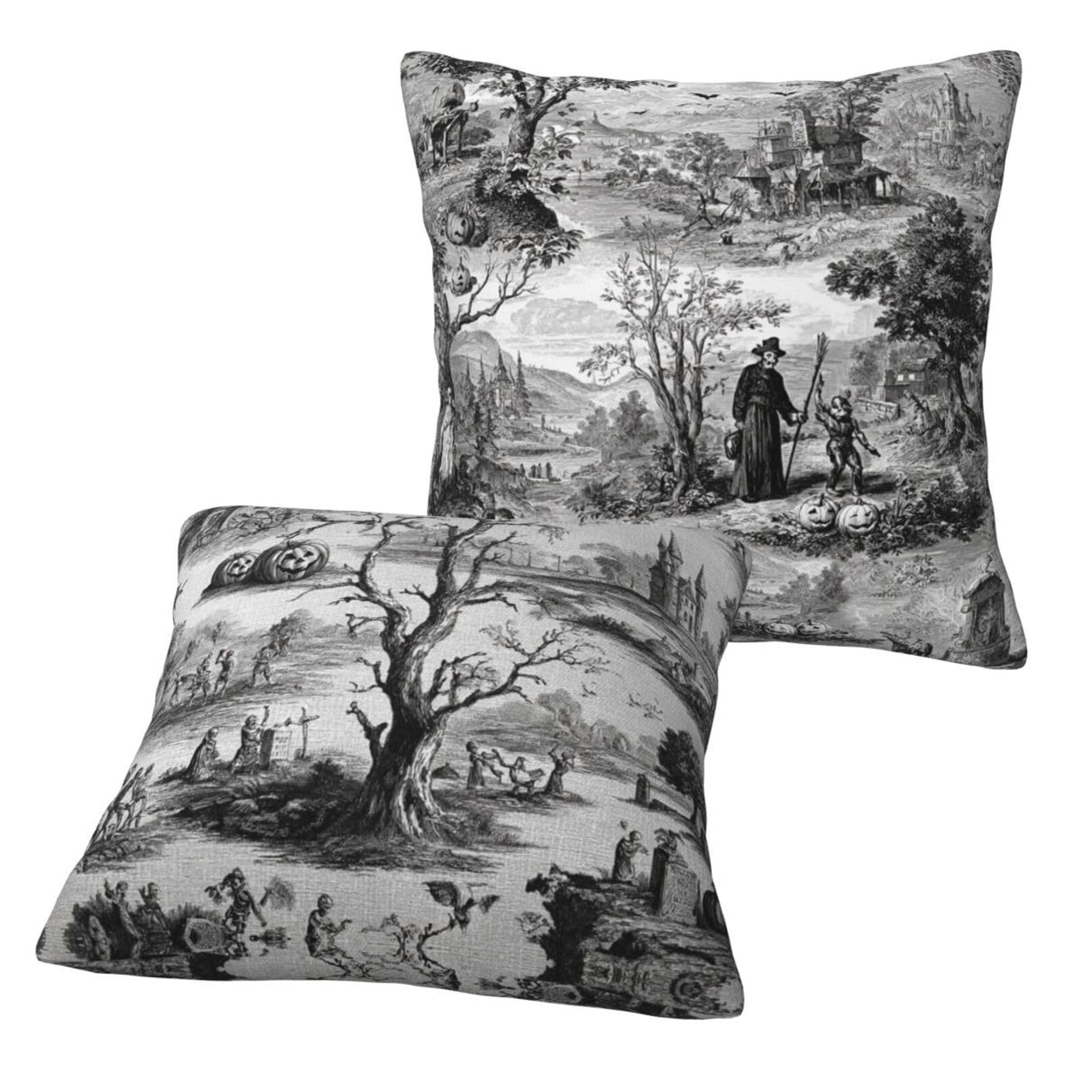 Ecixzyo Halloween Throw Pillow Covers 18x18 Set of 2 Square Pillow Case for Home Decor Couch Room