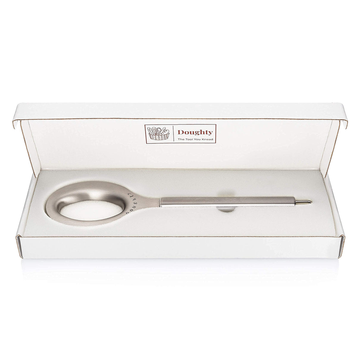 Doughty Stainless Steel Dough Whisk, Mixing and Kneading Tool – Sourdough Stirrer and Danish Dough Whisk Alternative – Rigid Hand Mixing Tool with Comfortable Grip – Gift Box Included