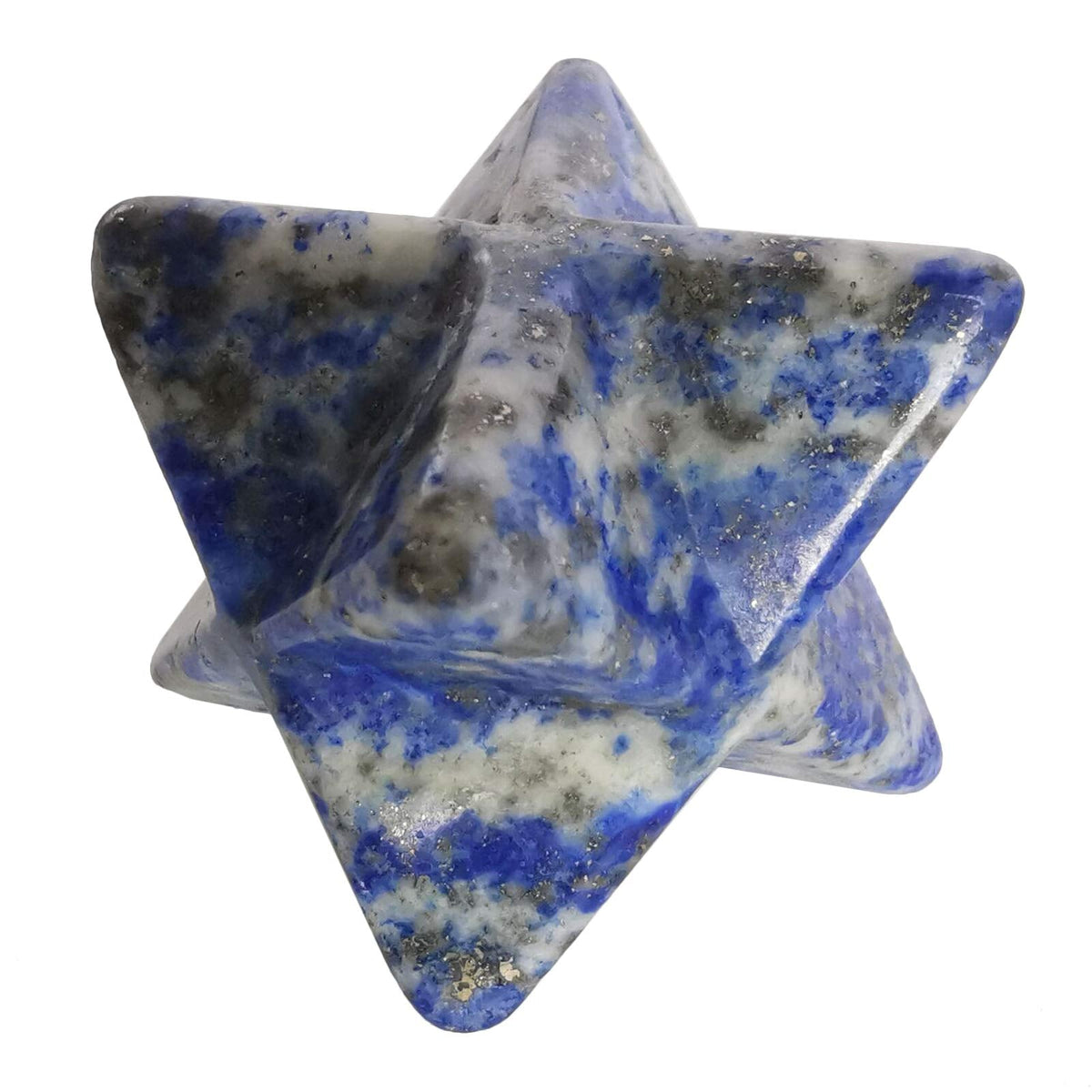 Loveliome Natural Lapis Lazuli Merkaba Crystal Protection Sacred Meditation Energy Generator Healing Chakra Six-Pointed Star 1 Inch