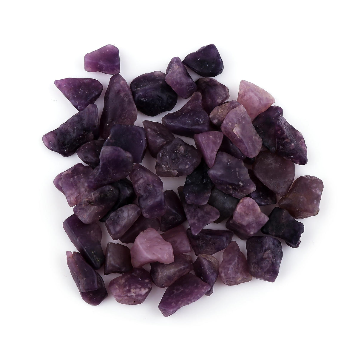 ColouredRocks Lepidolite (250cts) (48-52pcs) (8-16mm) Natural Raw Crystals, Polished Gemstone, Wholesale Rough, Jewelry Making Supply, Chakra Healing Stones, DIY Craft, Gem Collection