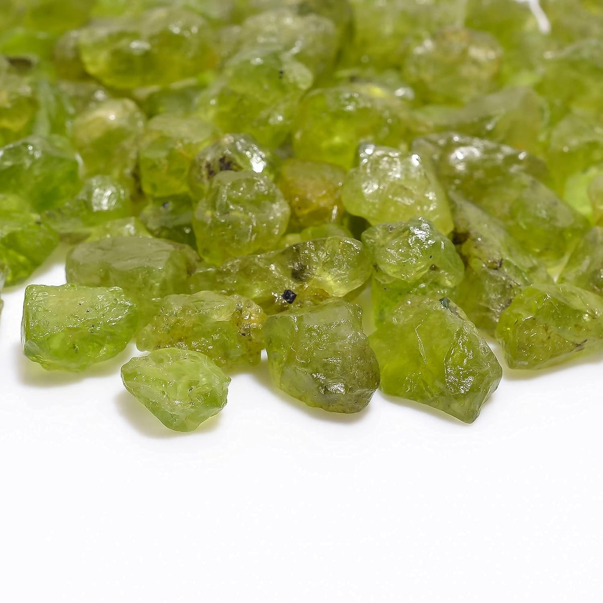 Gemkora 30 carats Raw Green Peridot crystals, wholesale lot, natural gemstone, rough crystals, rock stones, jewelry making supplies, DIY & Crafts, August Birthstone, 8 to 12 mm