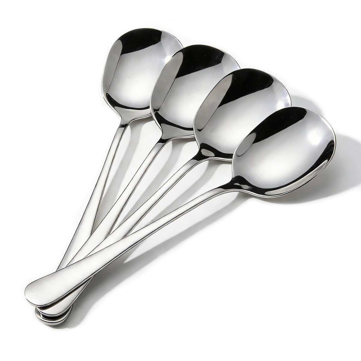 4-Piece Serving Spoons, 18/8 stainless steel Spoon, Large Buffet Serving Spoon, Heavy Duty 304 Stainless Steel, Tabletop Flatware Utensil for Banquet, Cooking, and Kitchen