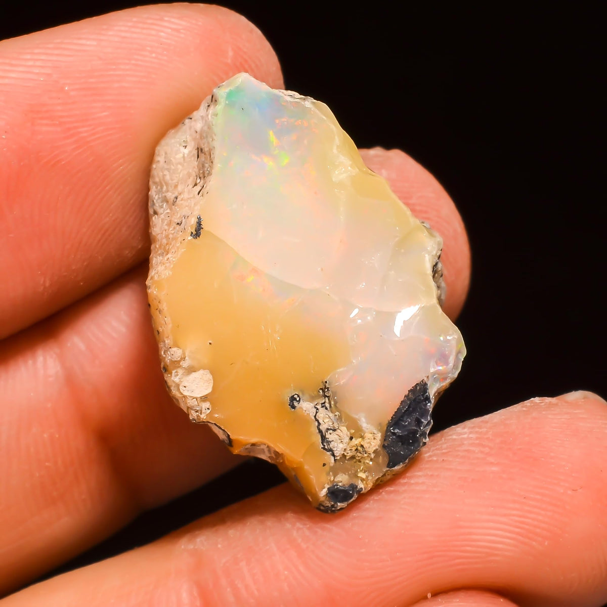 15.5+ Carat, YASHEE Natural Raw Ethiopian Opal Gemstone, Real Rough Crystals, Chakra Healing, Wholesale Lot, Wire Wrapping, Rock Stone, Birthstone, Crafts & DIY, AA+ Quality For Jewelry Making
