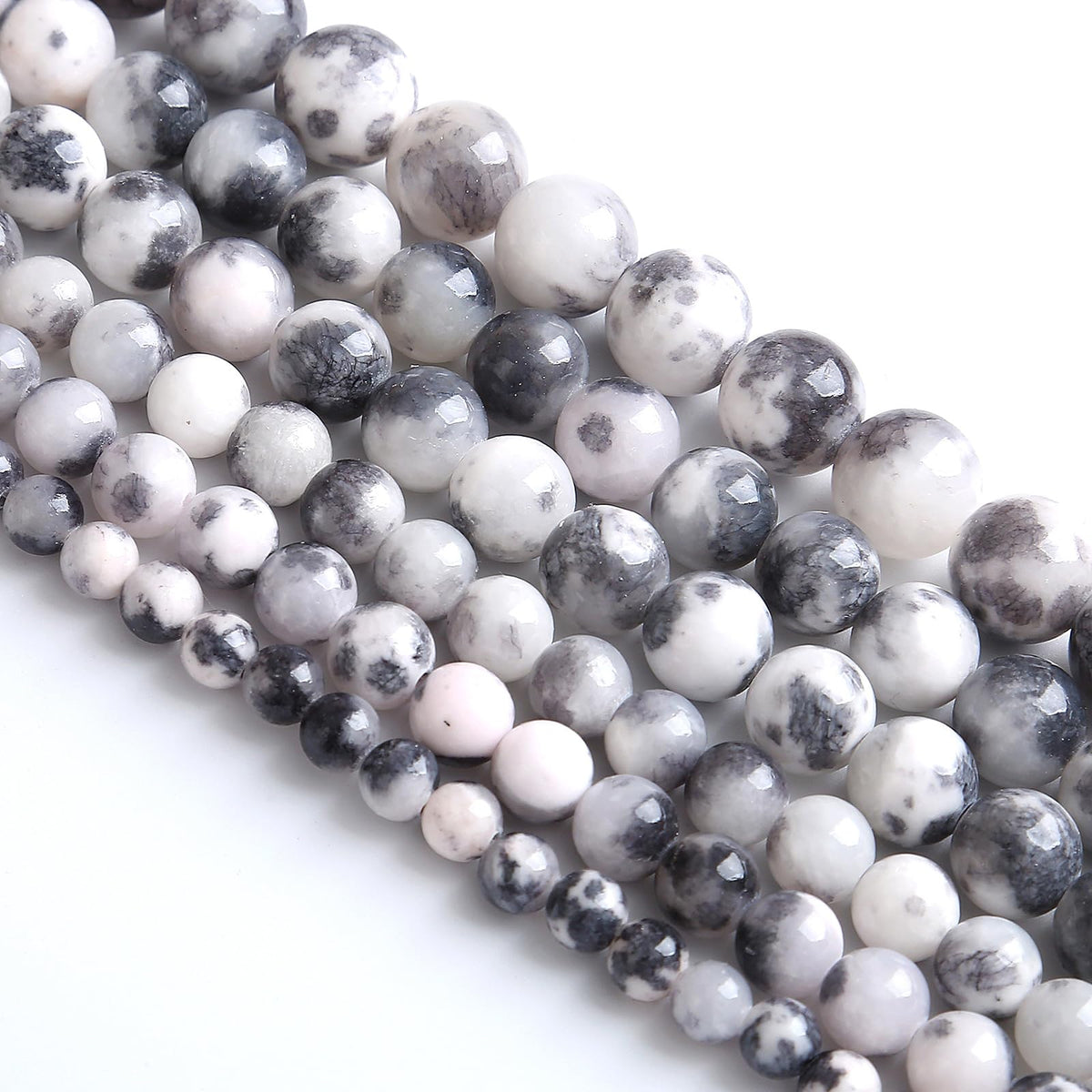 6MM 60PCS Black White Persian Jade Spacer Loose Beads for Jewelry Making DIY Bracelet Necklace