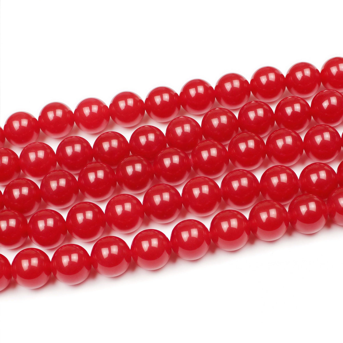 MJDCB Natural Red Jade Round Loose Beads for Jewelry Making DIY Bracelet Necklace (12mm)