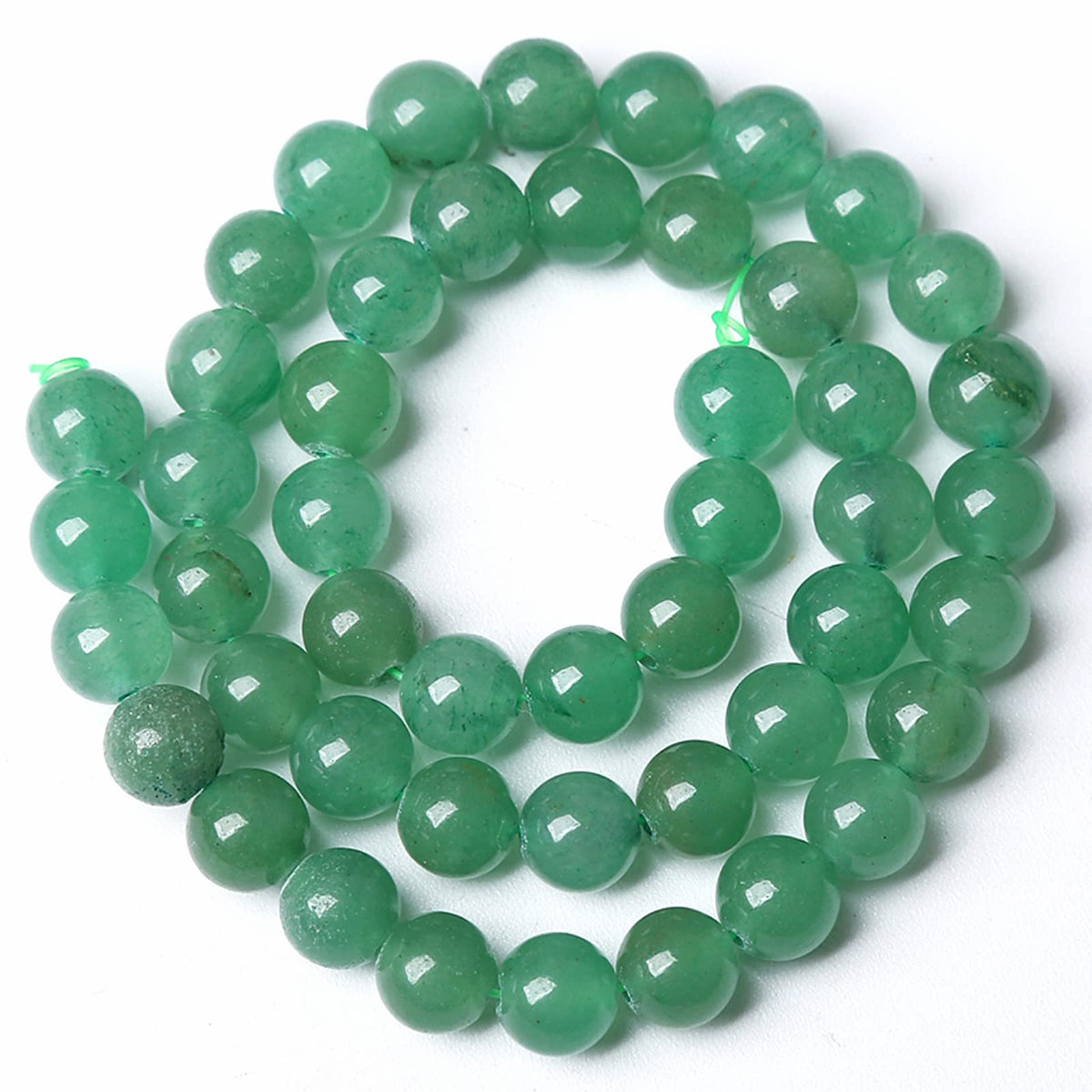 160PCS 4MM Natural Stone Green Aventurine Gemstone Loose Beads for Jewelry Making DIY Bracelet