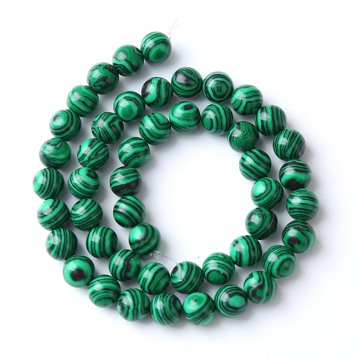 90pcs 4mm Synthetic Green Malachite Beads Natural Stone Round Loose Spacer Beads for Jewelry Making DIY Necklaces Bracelets 15" (4mm, Green Malachite)