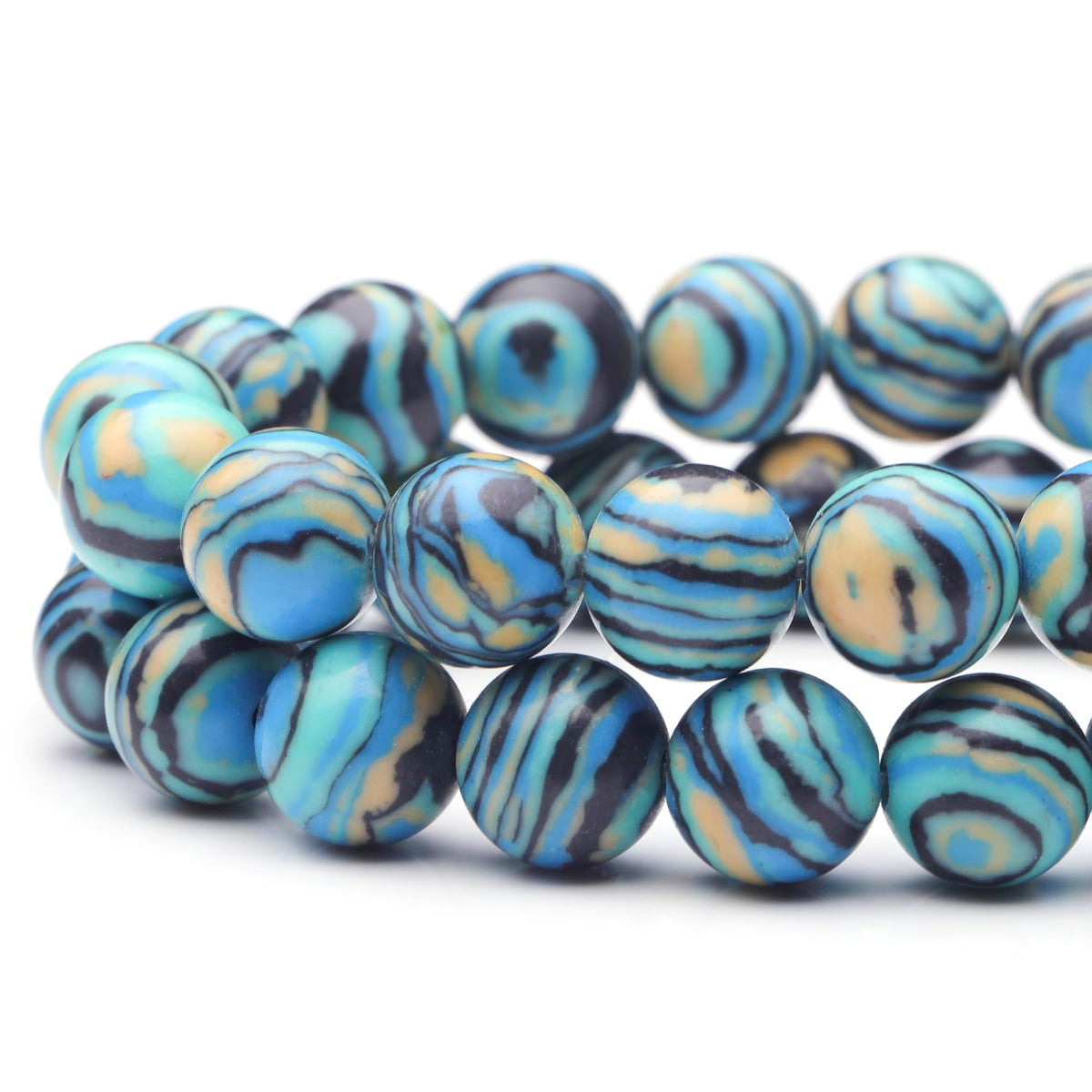 Youngbling Natural Gemstone Beads for Jewelry Making,10mm Blue Malachite Polished Round Smooth Stone Beads for Bracelet Necklace 15 Inch(Blue Malachite,10mm)