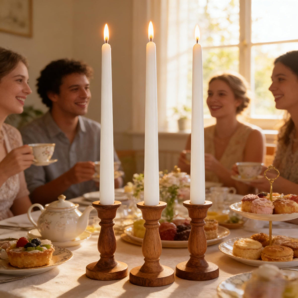 White Unscented Taper Candles for Home Decoration, 20 Pack 10 Inch Dripless Candlesticks for Dinner Party Wedding