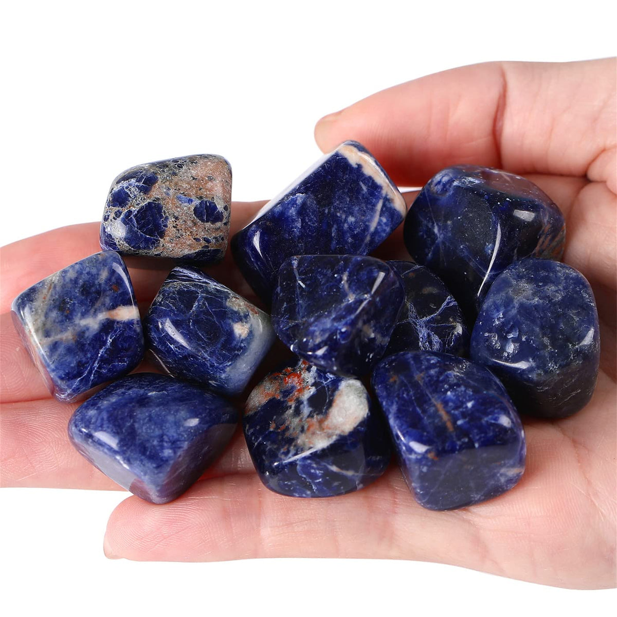 Lapis Lazuli Tumbled Polished Natural Healing Crystals Stones Bulk Stones Crystal for Energy Reiki Tumbling Cabbing Balancing Decoration Gemstones Crystal Healing Meditation Therapy Gift