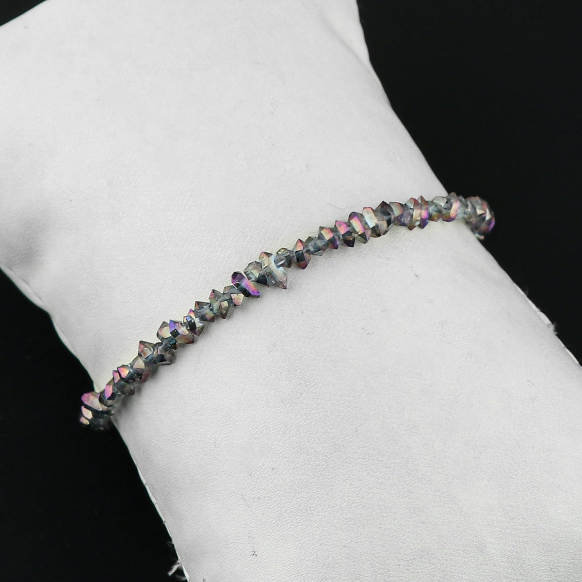 CRYSTALIS Natural Raw Colorful Herkimer Diamond Quartz Nuggets Adjustable Bracelet, High Grade Gemstones, Chakra Healing Stones, Gift Jewelry, 925 Sterling Silver Womens Bracelet 8 inch