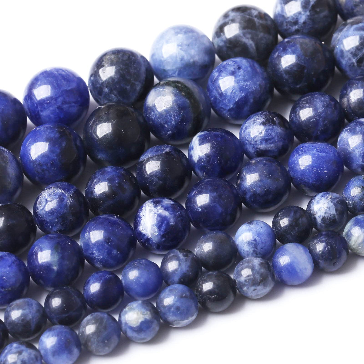 60PCS 6MM Natural Bule Sodalite Stone Beads Energy Healing Beads for DIY Jewelry Bracelet Necklace Making for Jewelry Making15Inch