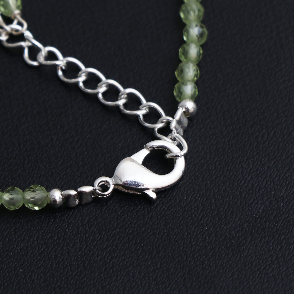 Gempires Peridot Bracelet for Women | Dainty Gemstone Beaded Bracelet 2.5 mm | Handmade Minimalist Stacking Bracelet | Adjustable Lightweight Everyday Jewelry | August Birthstone Gift for Her