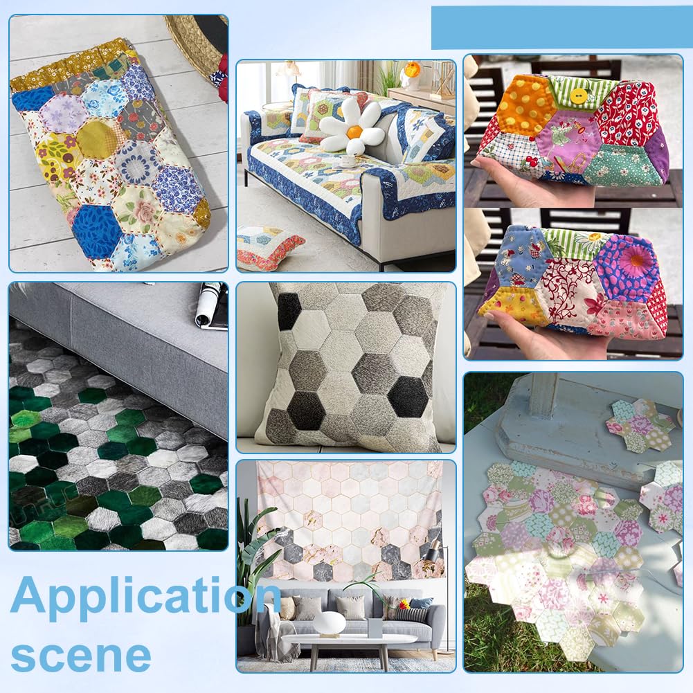 AHANDMAKER 5 Pieces Hexagon Quilting Templates 2 Inch, 3 Inch, 4 Inch, 5 Inch, 6 Inch Acrylic Quilting Templates Hexagon Acrylic Patchwork Rulers for Crafting Sewing Quilt Making Patchwork