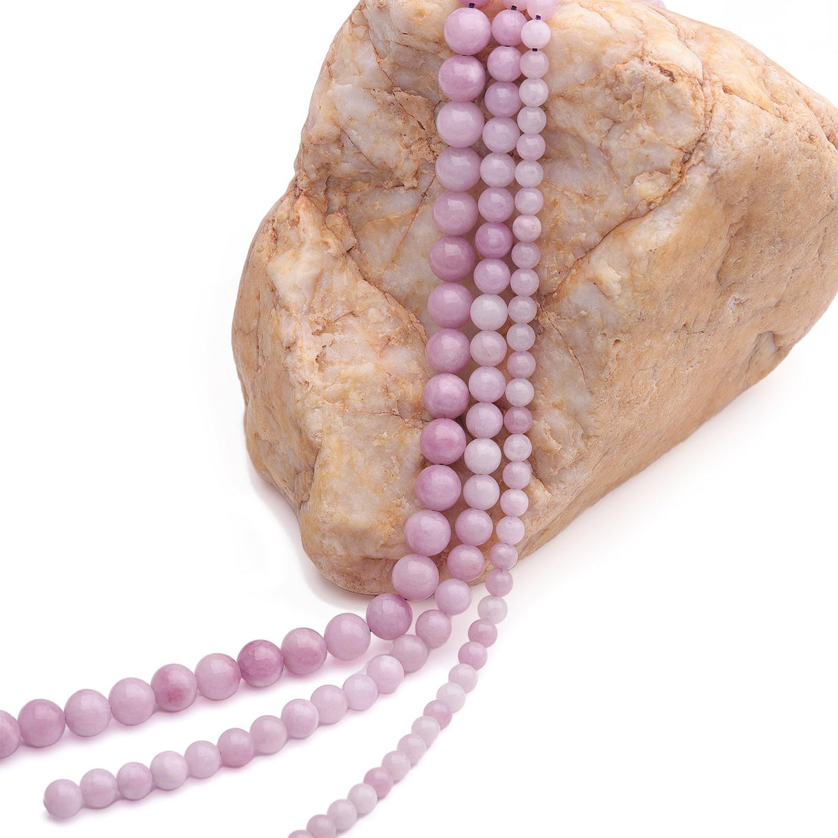 35pcs 10mm Natural Gemstone Beads for Jewelry Making Supplies,Pink Chalcedony Healing Crystal Polished Round Loose Stone Beads for Bracelet Necklace 15 Inch
