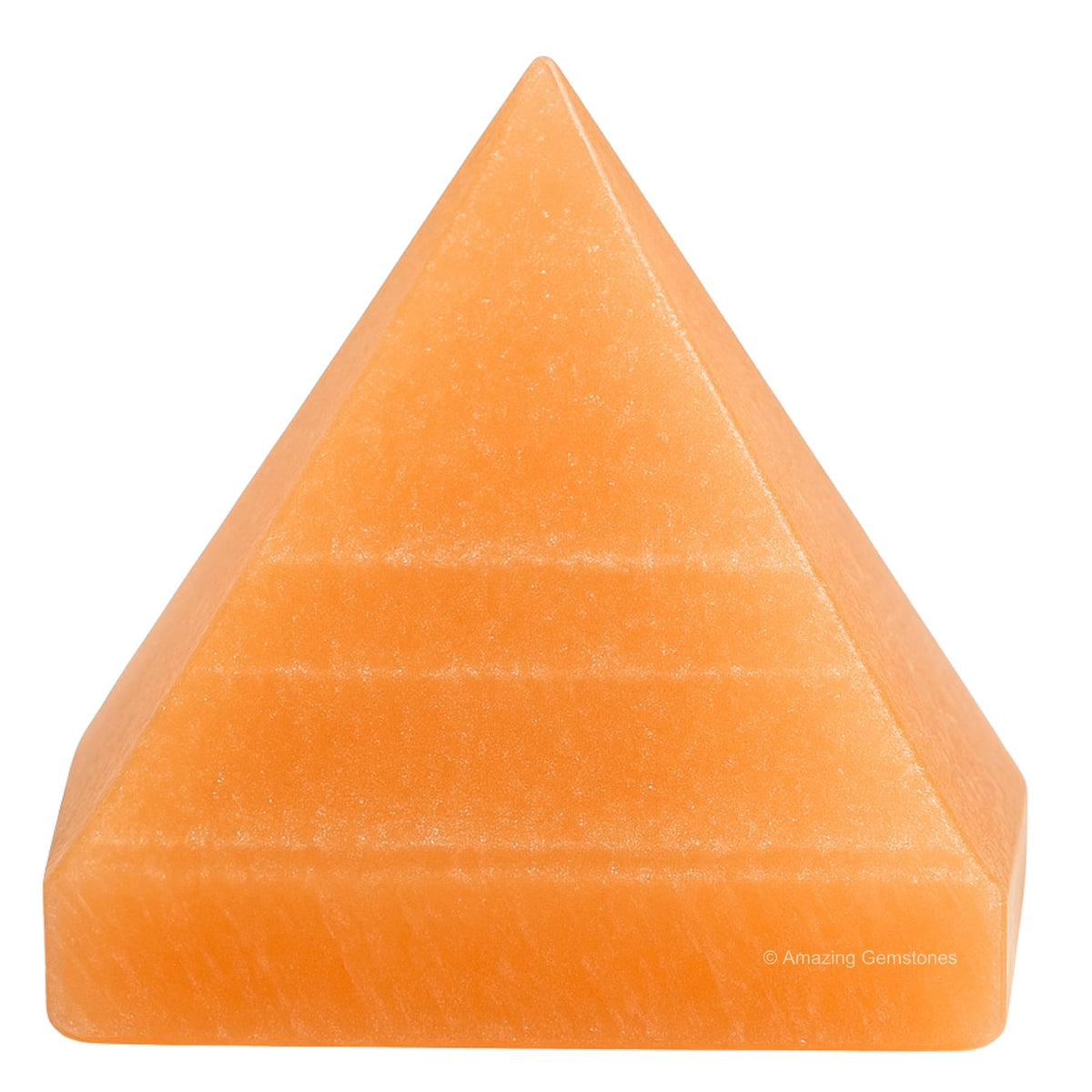 Amazing Gemstone Orange Selenite Pyramid Crystal Healing Stones - 2" Great Pyramid Figurine of Natural Stone Pyramid for Meditation, Reiki, Chakra Balancing and Crystal Pyramids Grid