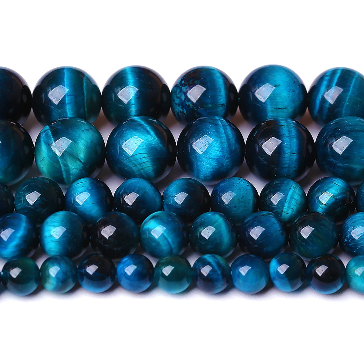 75PCS 10MM Blue Tiger Eye Beads Natural Stone Gemstone Spacer Loose Beads for Jewelry Making DIY Bracelet Semi Precious Beads 2 Strands