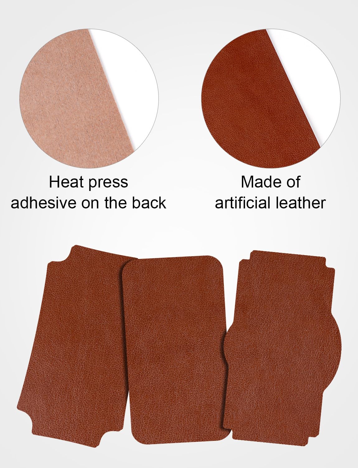 6 Pack Blank Leather Sheets for Laser Engraving, Iron On Leather Patches for Hats, Adhesive Faux Leather Repair Patches for Custom Design Sewing Craft Supplies (12.6 x 10.2 Inch), Brown