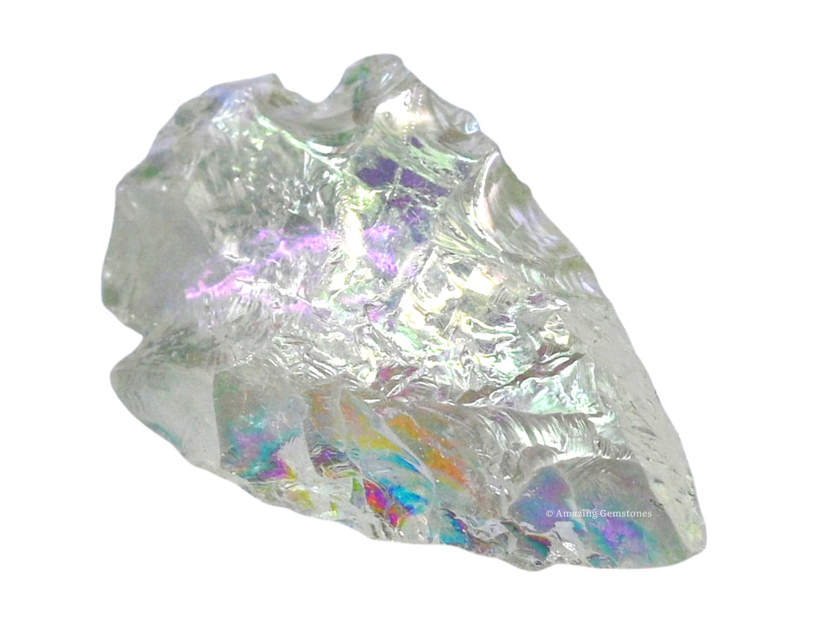 Amazing Gemstone 3 Pieces Angel Aura Quartz Arrowhead, Crystal and Healing Stone Flint Rock Arrow Head - 1 to 1.5 Arrowheads for DIY Project Craft Point Jewelry Making
