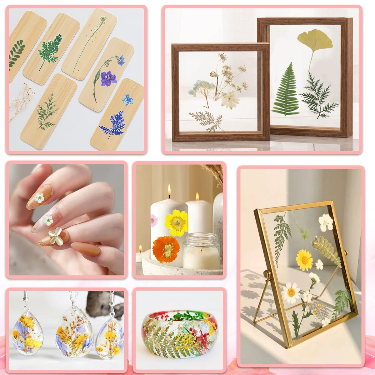210 Pcs Dried Pressed Flowers for Resin, Dried Pressed Flowers for Crafts, Bulk Natural Dried Flowers Kit with DlY Butterfly Stickers&Tweezers for Resin Molds, Candles, Soap,Jewelry Making, Art Crafts