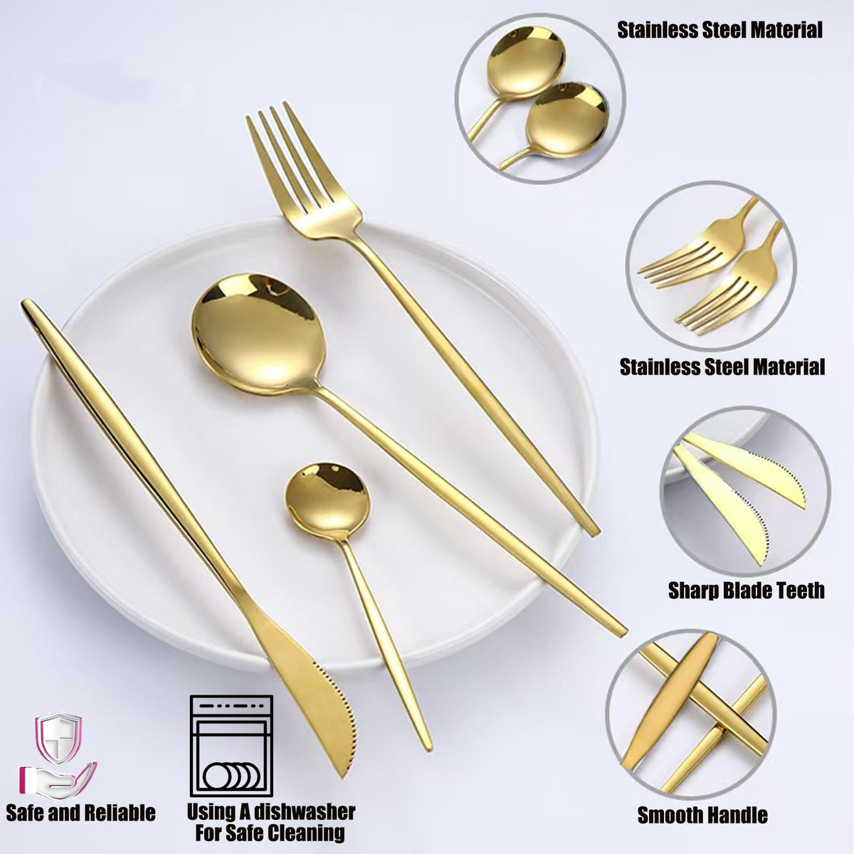 600-Piece Food Grade Gold Silverware Set, Luxury Flatware Set for 120 - Premium Stainless Steel Cutlery Set with Spoons Forks Knives, Shiny Gold Polished Kitchen Utensils for Home Restaurant Hotel