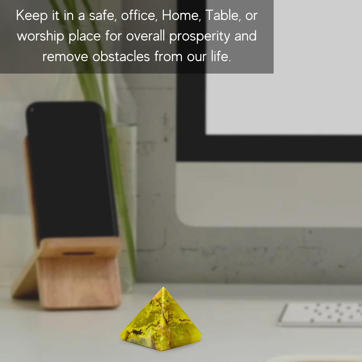 Amazing Gemstone Green Opal Pyramid Crystal Healing Stones - 1" Great Pyramid Figurine of Natural Stone Pyramid for Meditation, Reiki, Chakra Balancing and Crystal Pyramids Grid