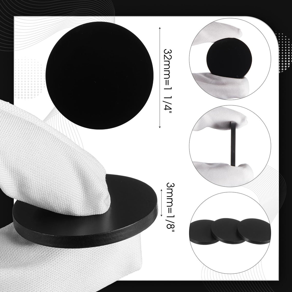 Otoolling 20 Pack 1 1/4" Black 304 Stainless Steel Coin Blanks Heavy Duty 1/8" Thick Blank Challenge Coins for Laser Engraving Hand Stamping DIY Crafts Birthday Commemorative Collection